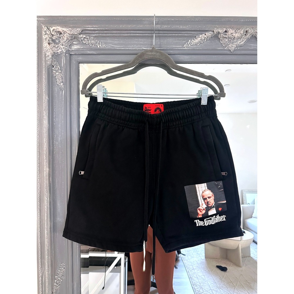 Shoe Palace The Godfather Mens Black Graphic Sweat Fleece Shorts Movie Collab M